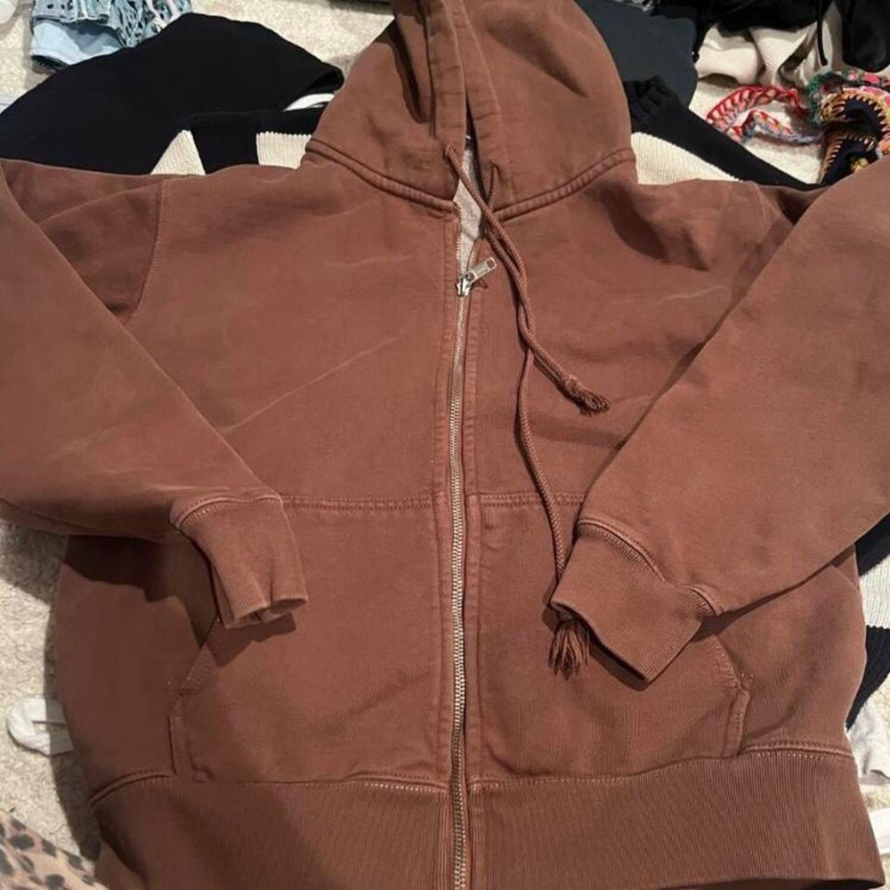 Brandy Melville Christy Zip-Up Hoodie